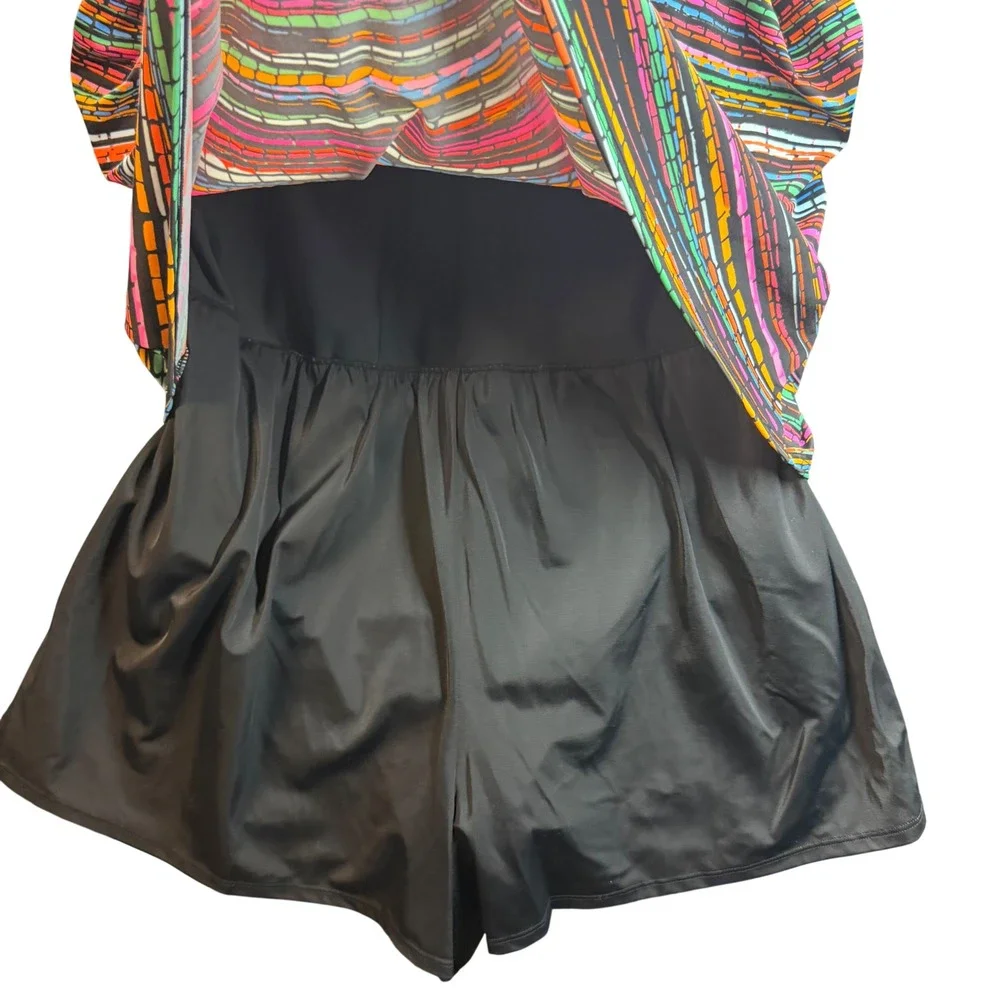 Trimshaper Tankini Swimsuit Women 22W Multicolor Striped Resort Vacation Shorts - Picture 3 of 13